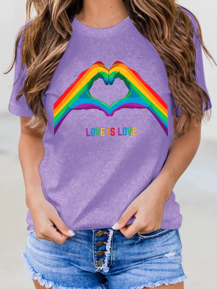 Women'S Love Is Love Round-Neck Short-Sleeved T-Shirt