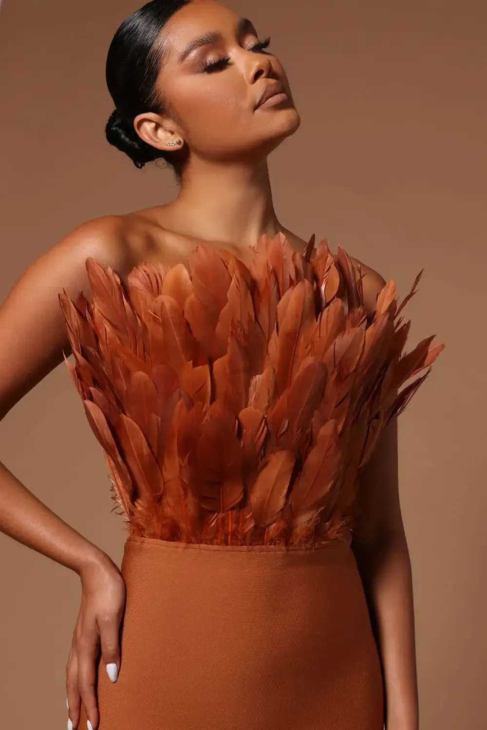 Marianna Bandage Midi Dress - Bronze