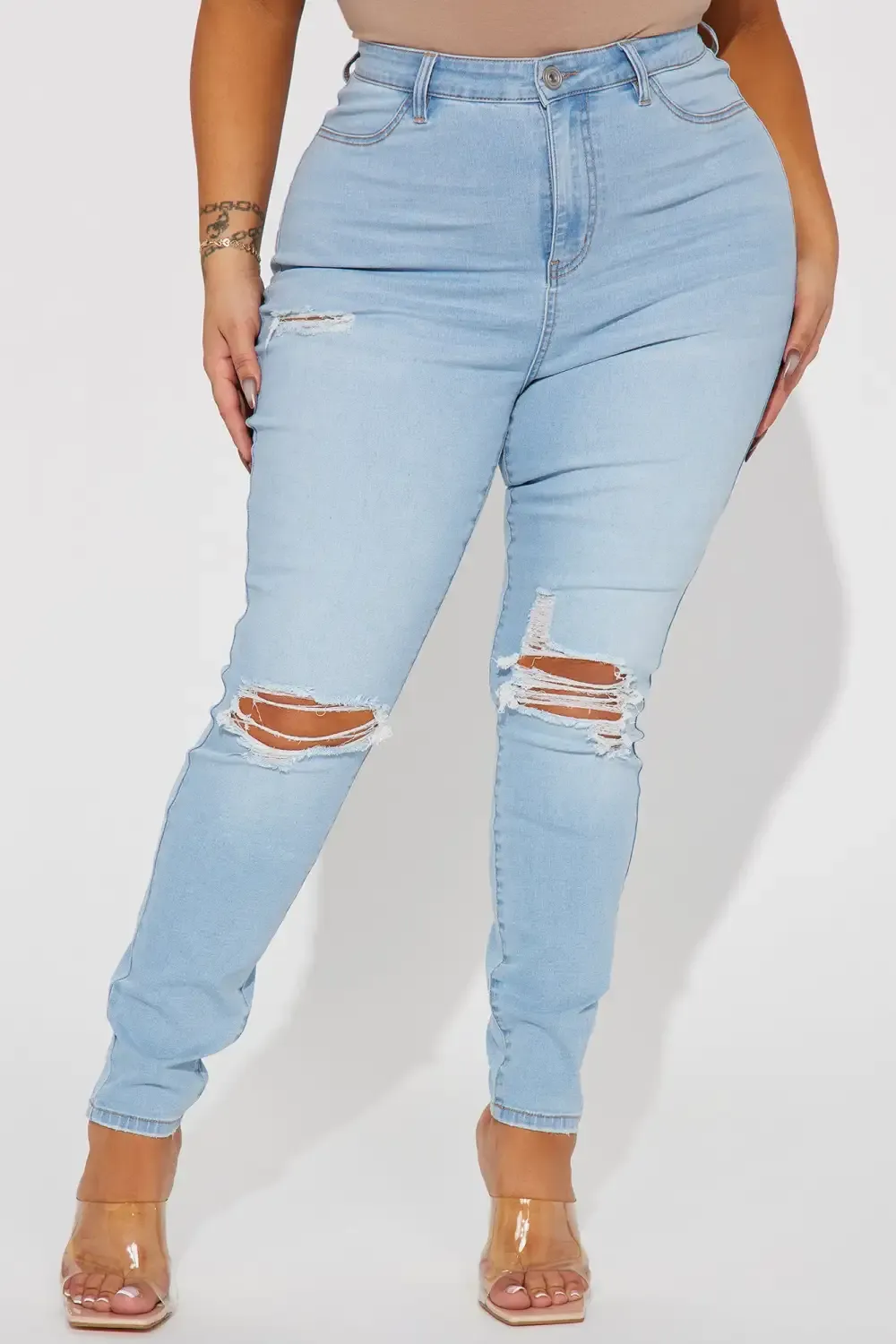 Booty Lifter Curvy Stretch Skinny Jean - Light Wash