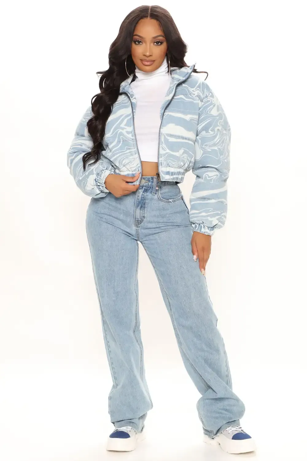 Psyched Out Puffer Jacket - Blue/combo