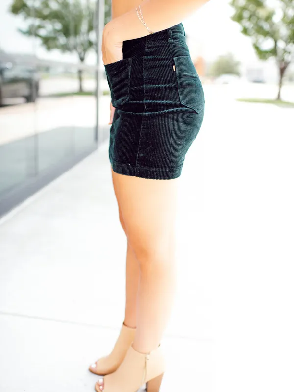 Corduroy Patch Pocket Skirt