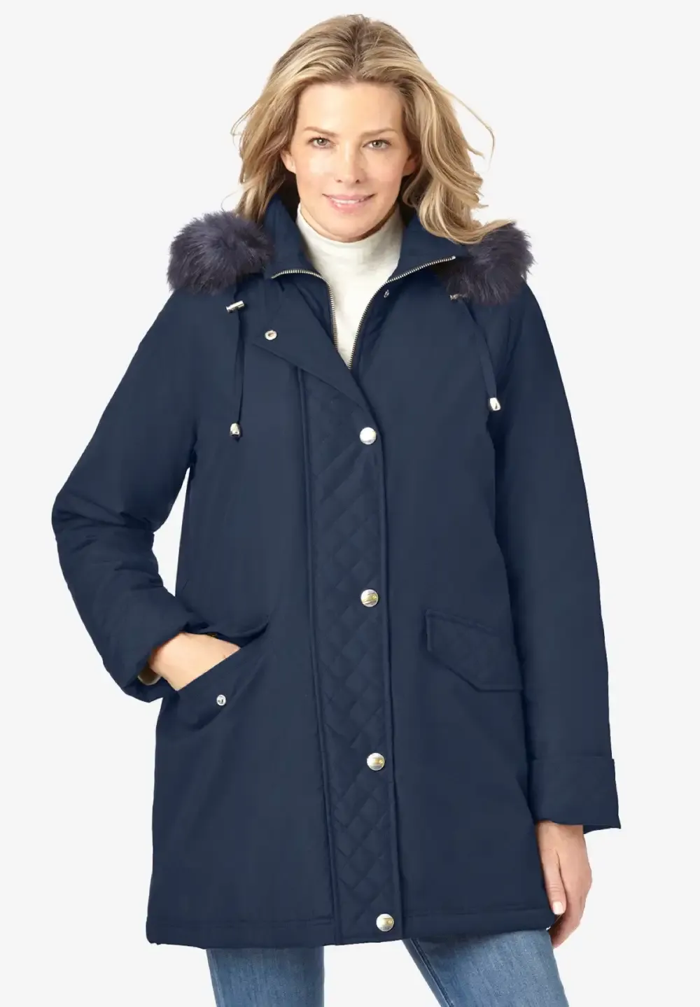 Faux Fur Down Parka Coat
