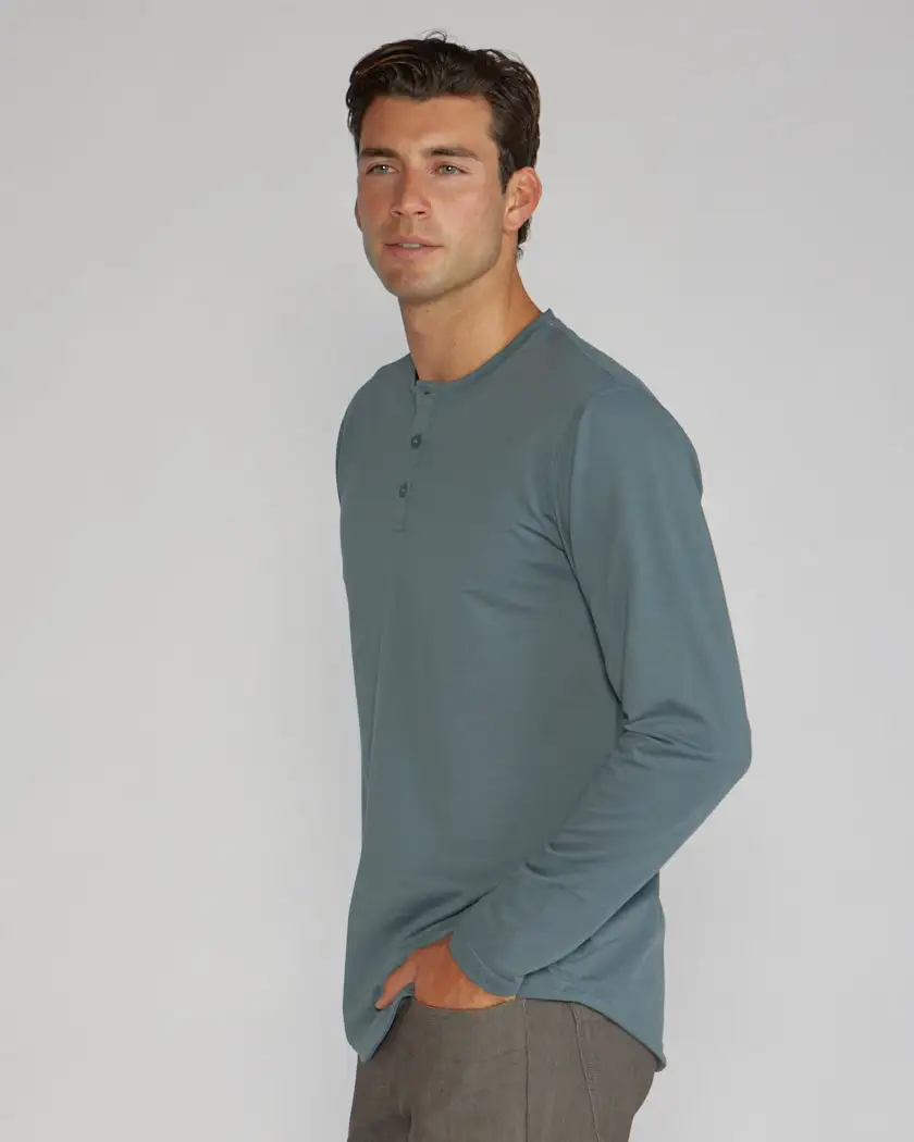 Henley Drop-Cut Long Sleeve: Bylt Signature