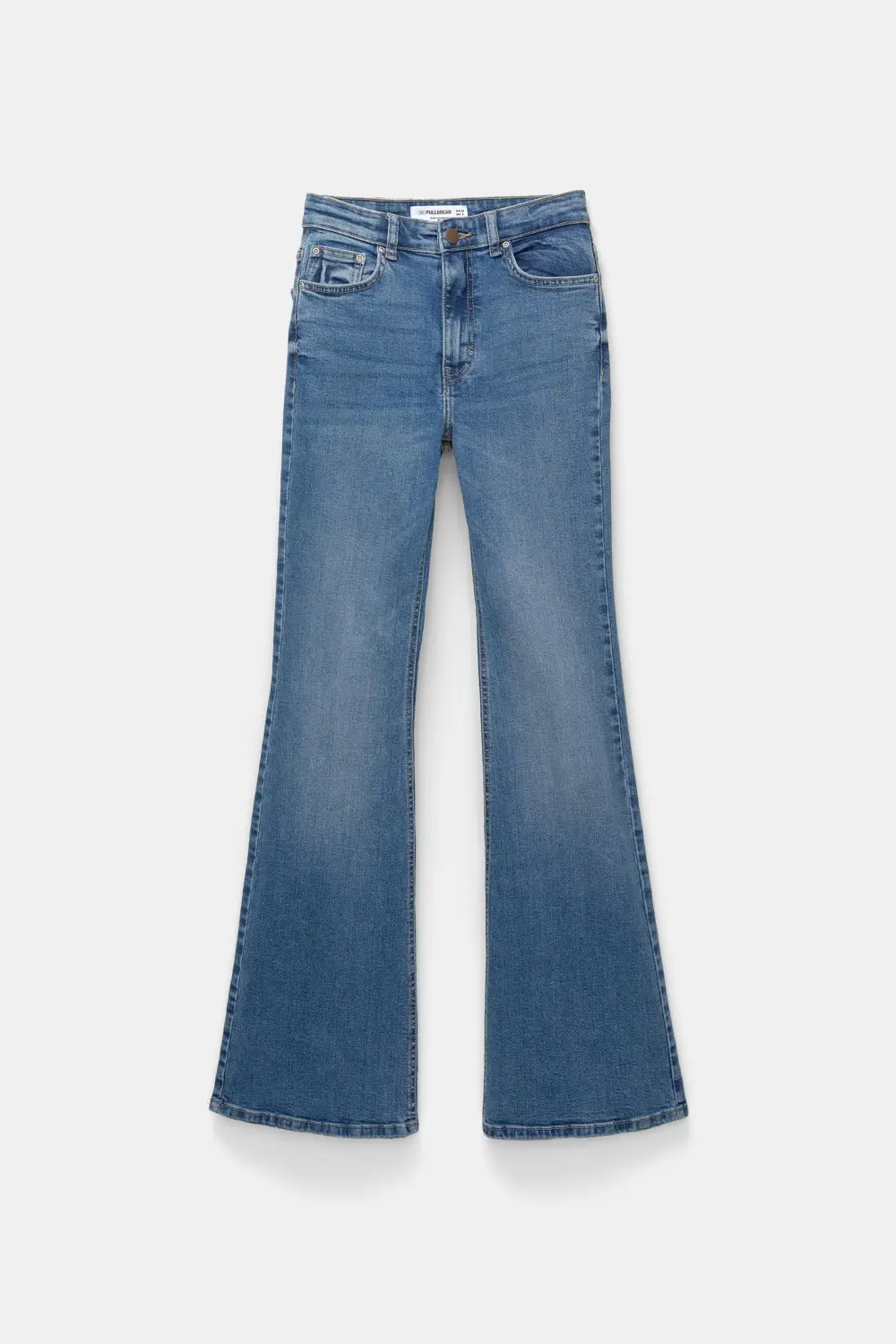 Jeans flare tiro alto
