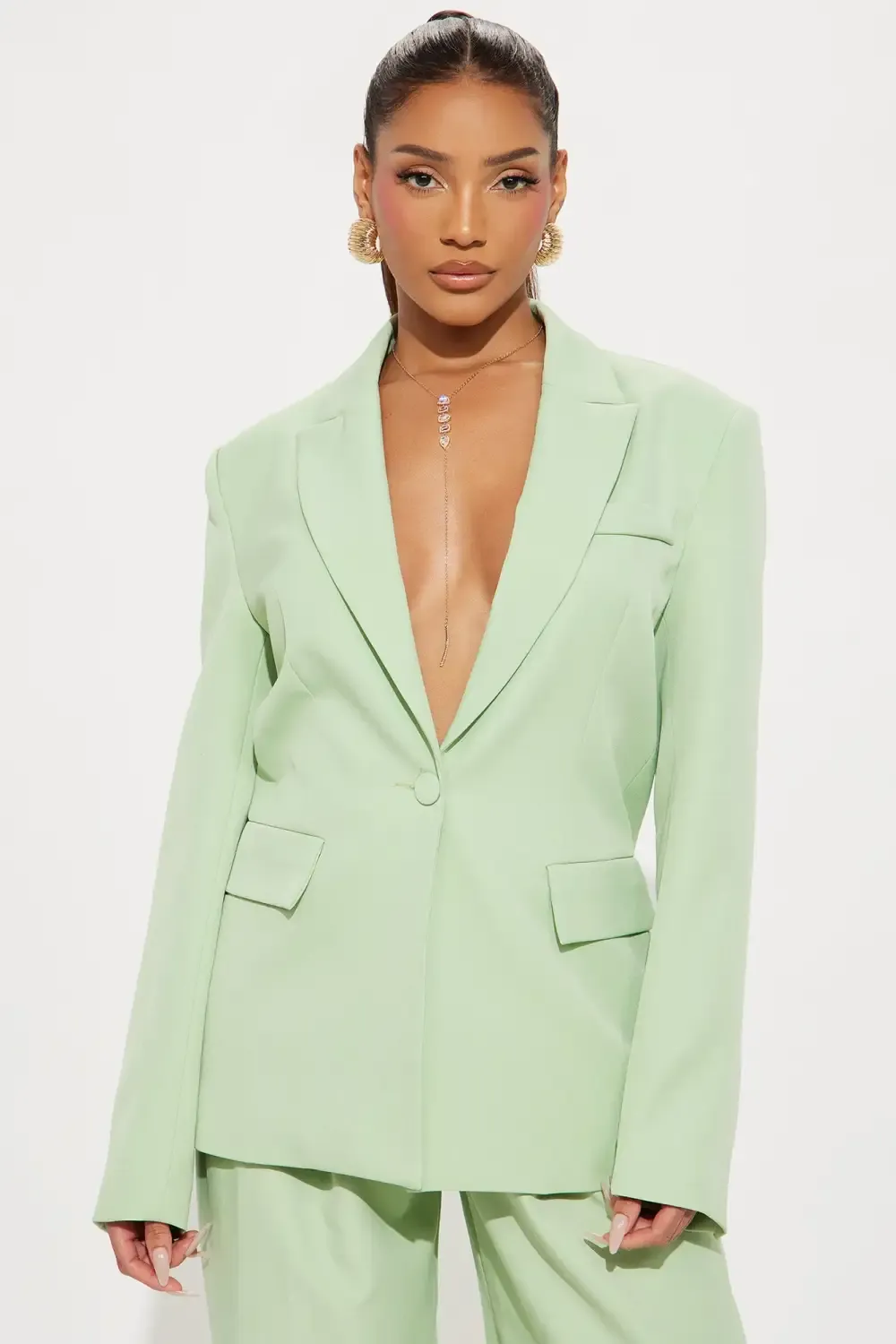 Power Suit Icon Pant Set - Sage