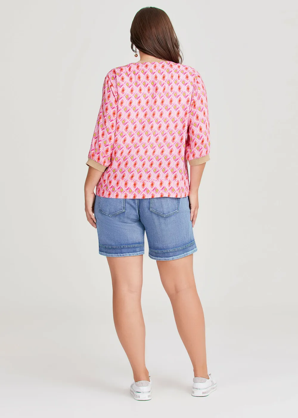 Natural Geo Print Bomber