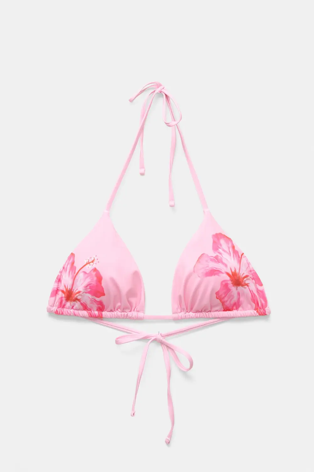 Floral triangle bikini top