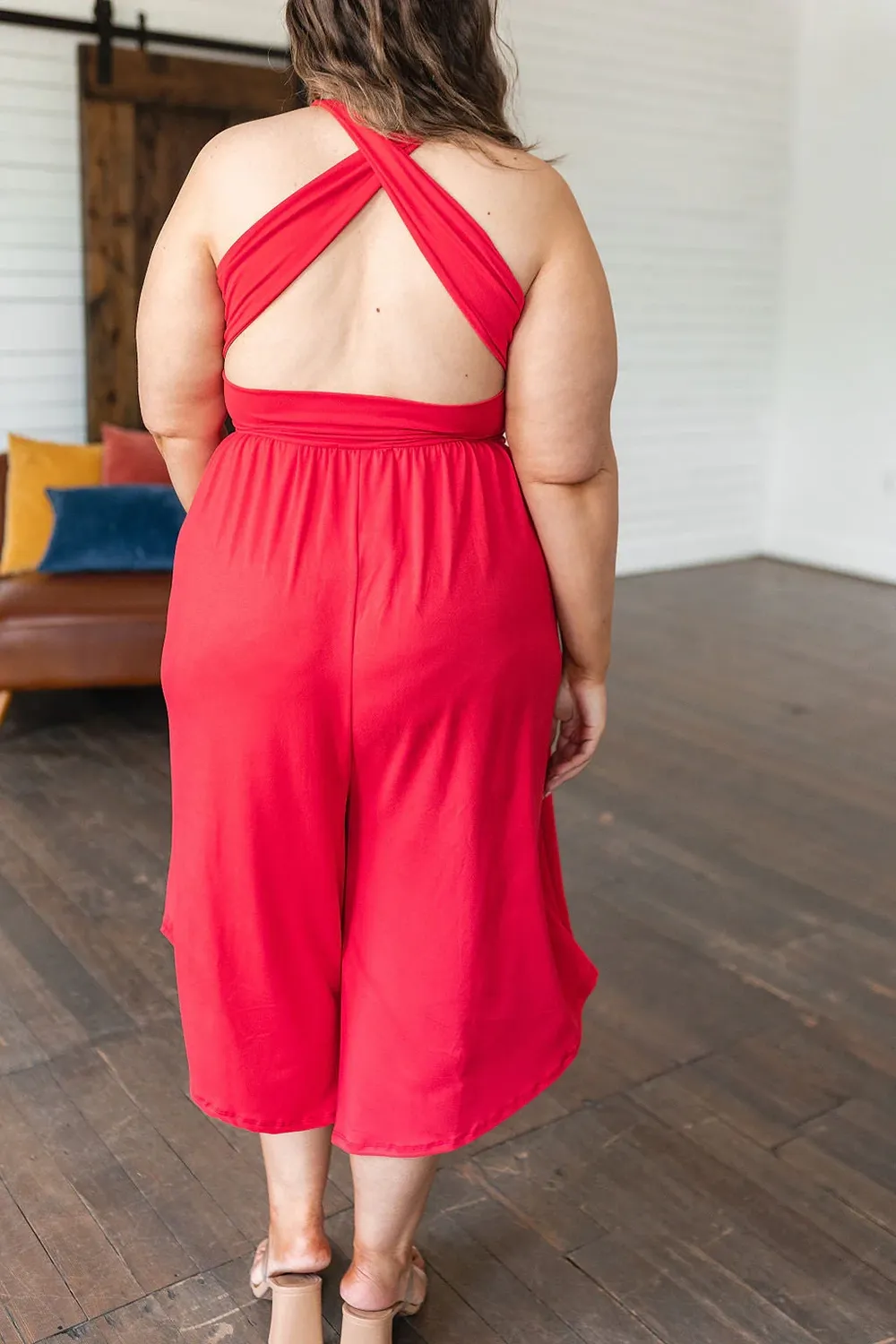 Red Daily Loose Personality Jumpsuit