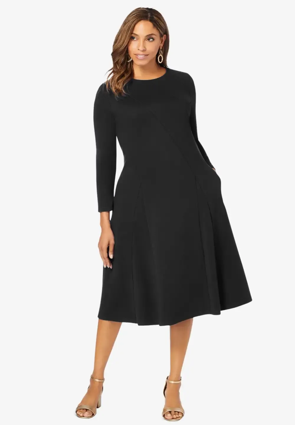 Long Sleeve Stretch Ponte Dress