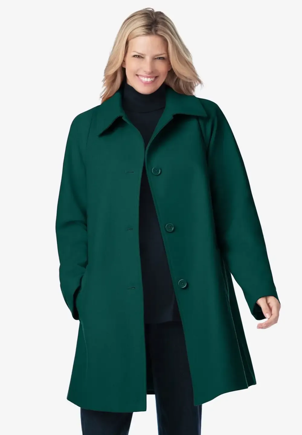 Wool-Blend Classic A-Line Coat