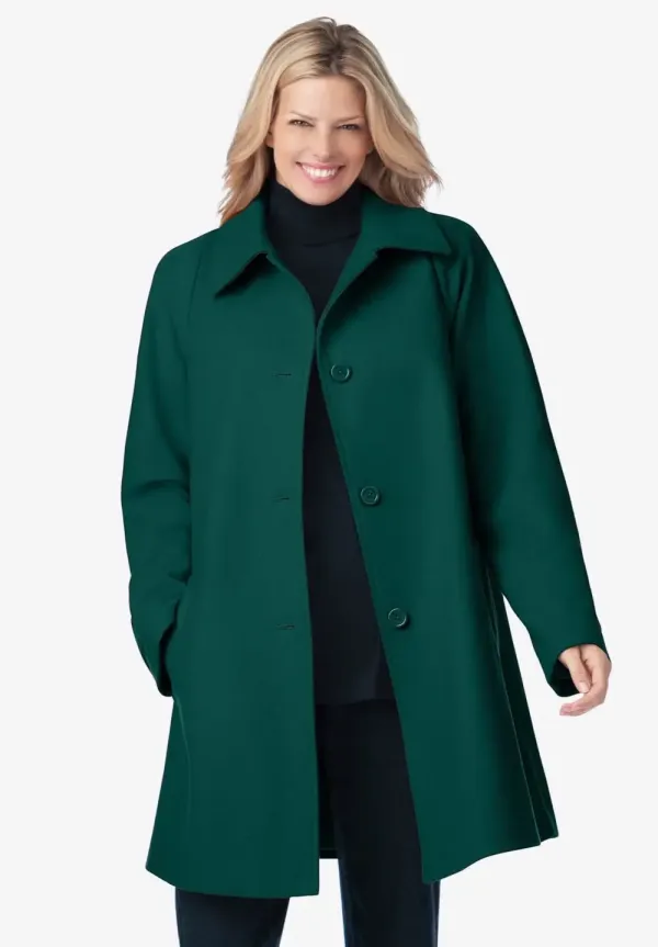 Wool-Blend Classic A-Line Coat