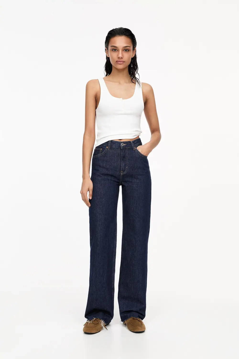 Jeans rectos tiro alto
