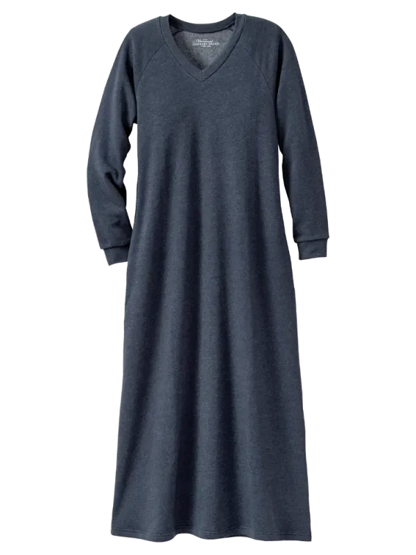 Heathered Sweatshirt V-Neck Popover Nightgown
