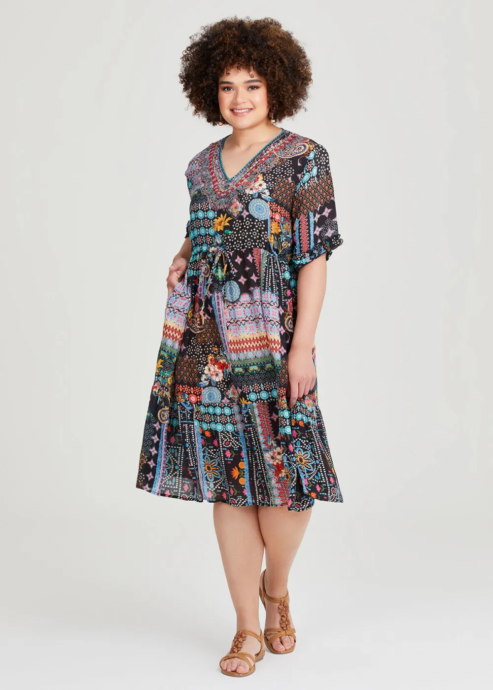 Atlantis Natural V-neck Dress