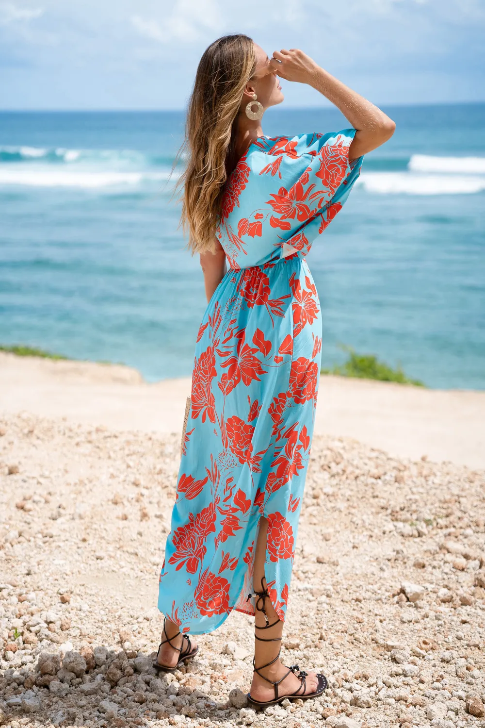 Swaying Breeze Tropical Maxi Dress