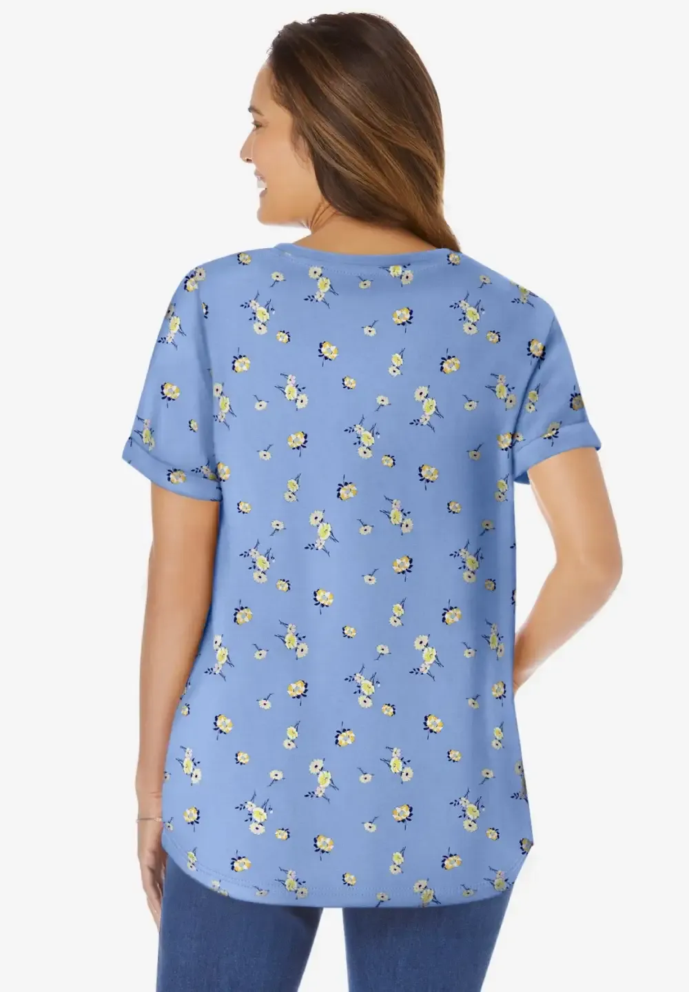 Short-Sleeve Notch-Neck Tee