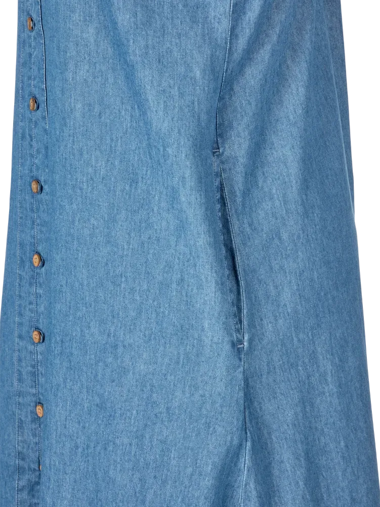 Ella Simone Sleeveless Lightweight Denim Midi Dress