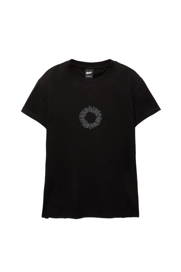 Cropped slim fit STWD T-shirt with gothic graphic