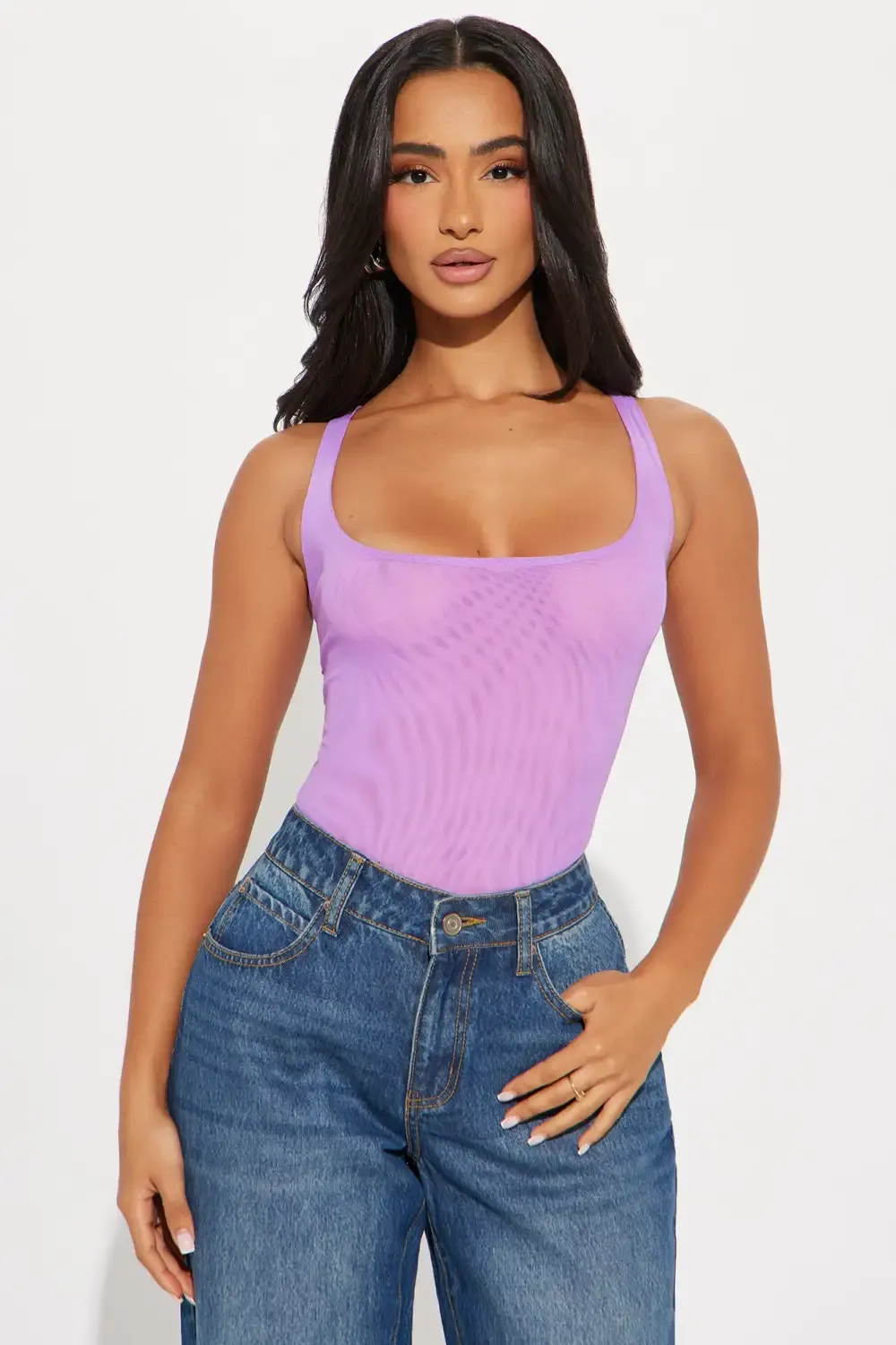 Miriam Mesh Bodysuit - Purple