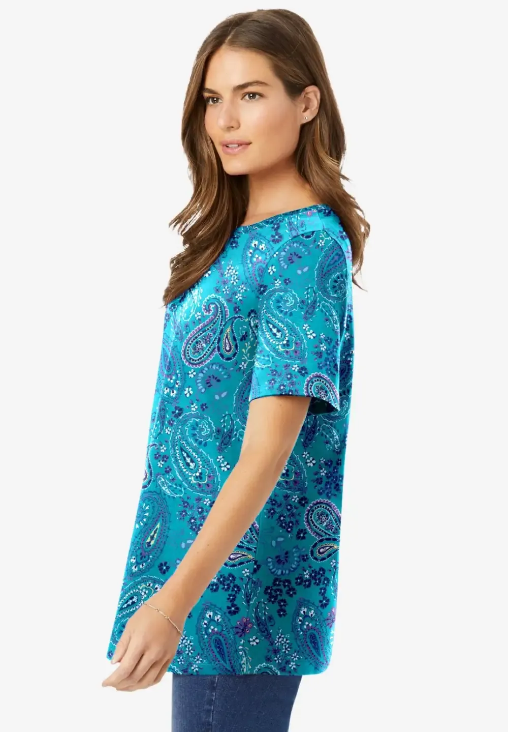 Perfect Printed Short-Sleeve Crewneck Tee
