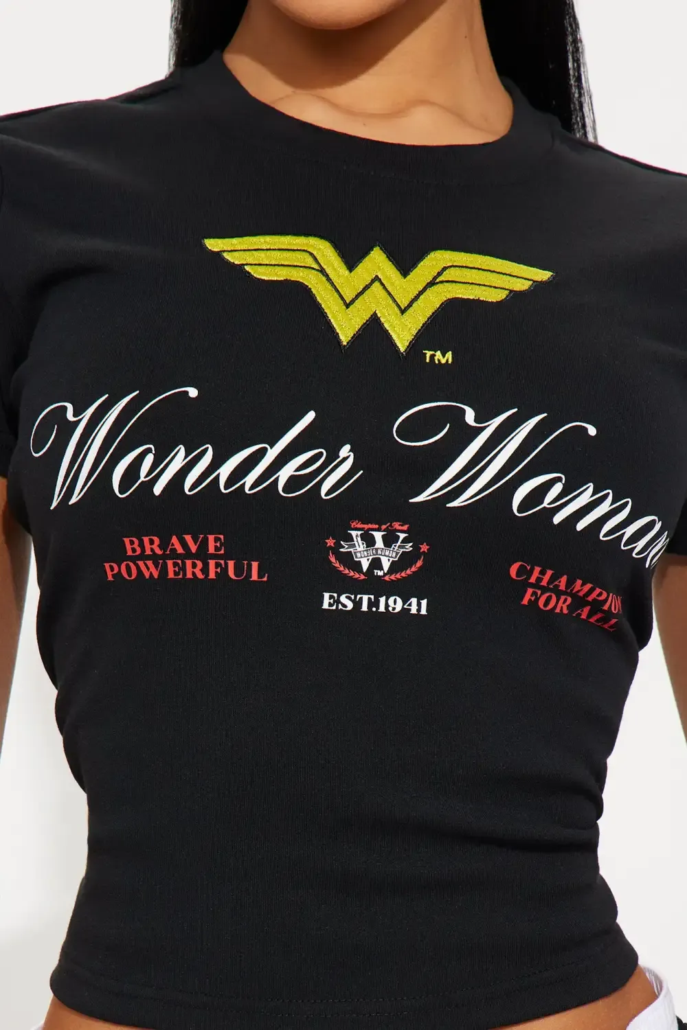 Wonder Woman Baby Tee - Black