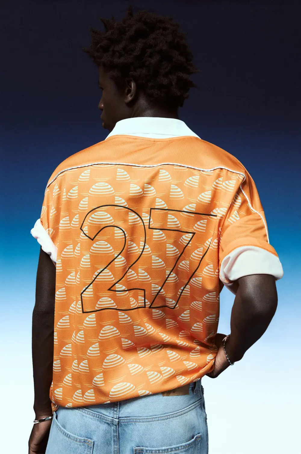 Orange polo collar T-shirt STWD