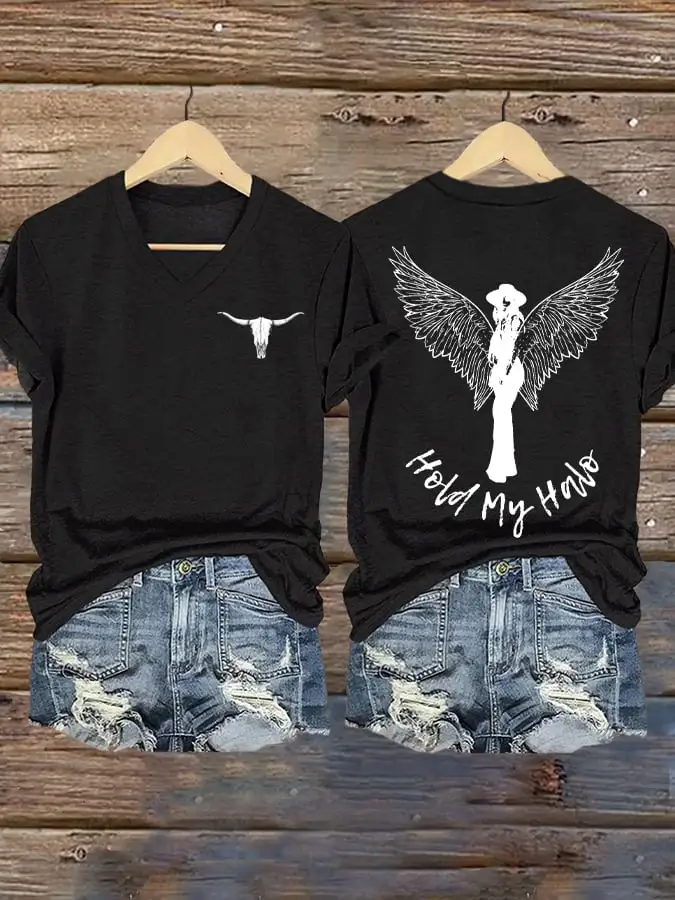 Women's Hold my Halo Printed T-Shirt