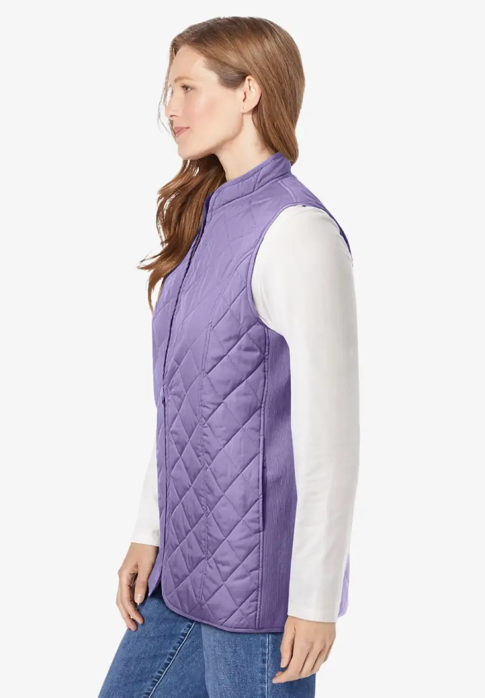 Zip-Front Quilted Vest
