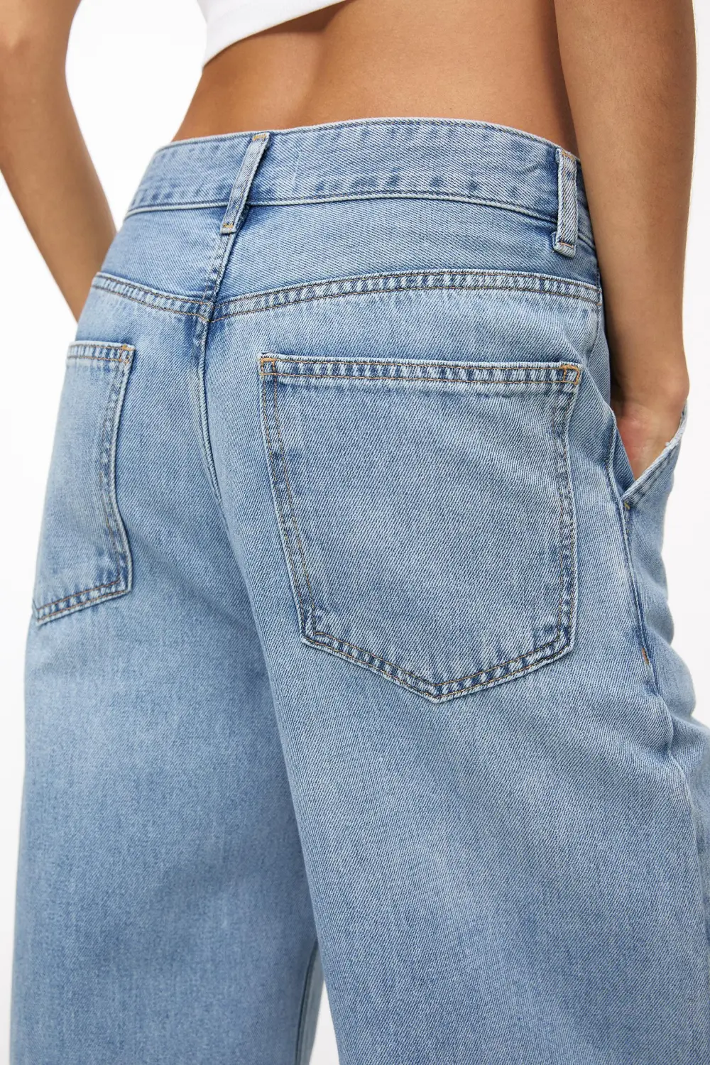 Jeans wide leg pinzas