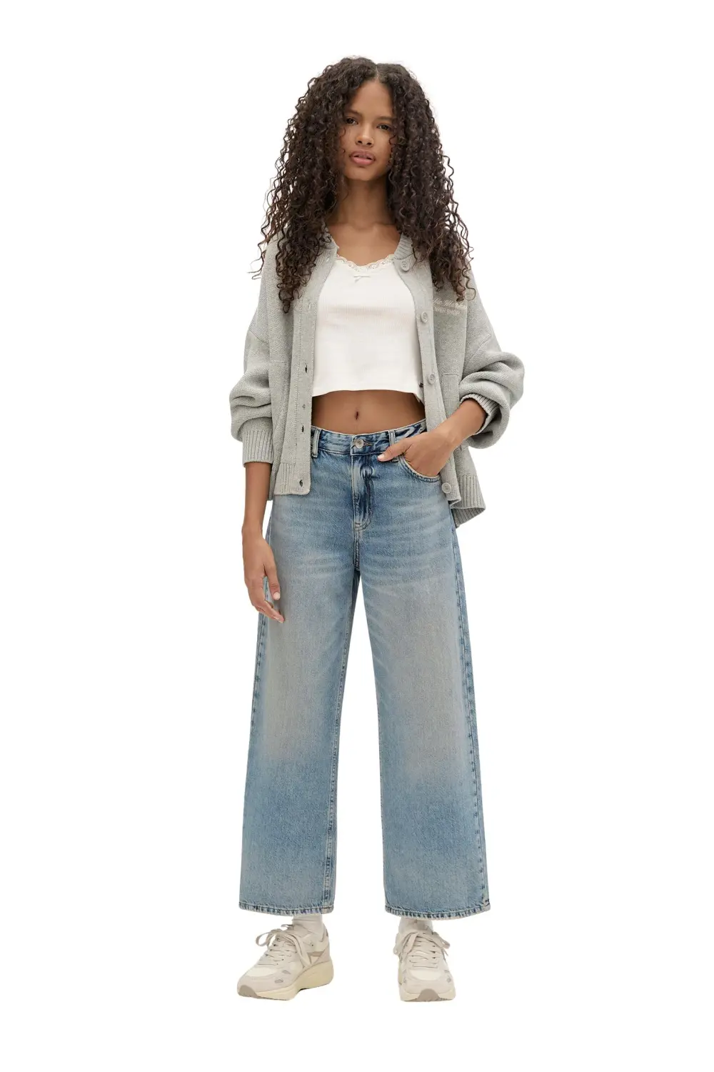 Jeans wide leg cropped