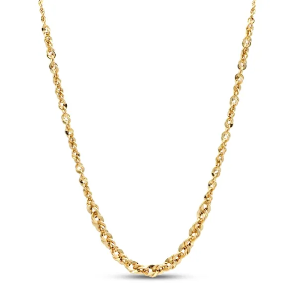 Solid Rope Chain Necklace 10K Yellow Gold 18