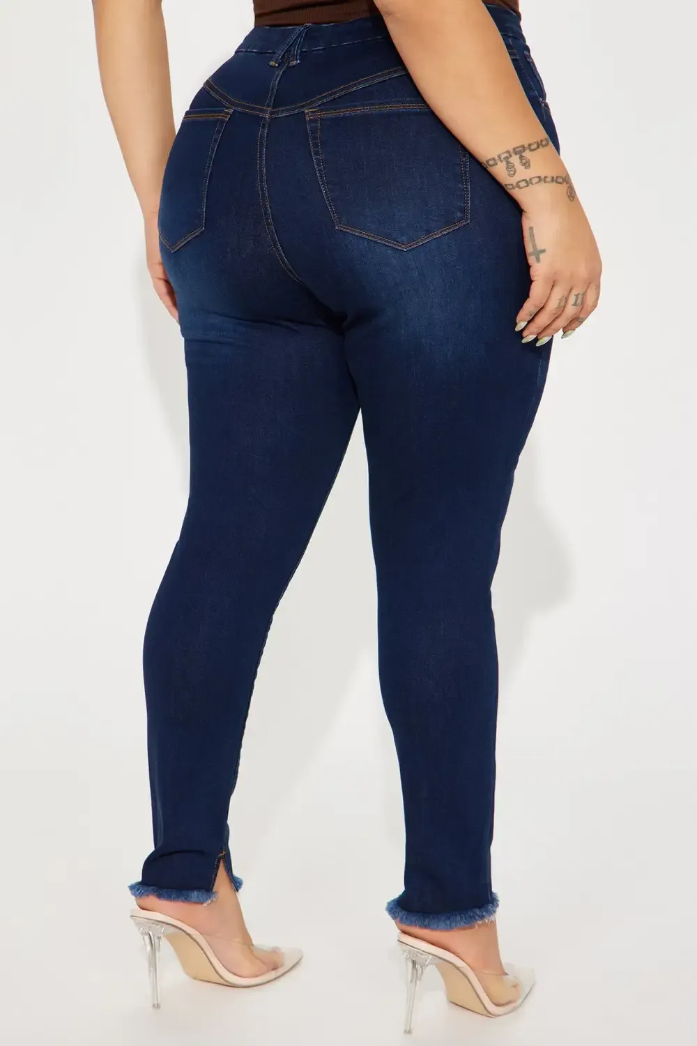 Serafina Compression Stretch Skinny Jeans - Dark Wash