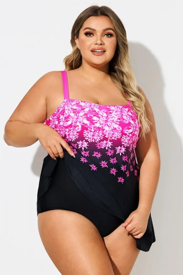 Blue Ocean Square Neckline Women Stylish Swimdress