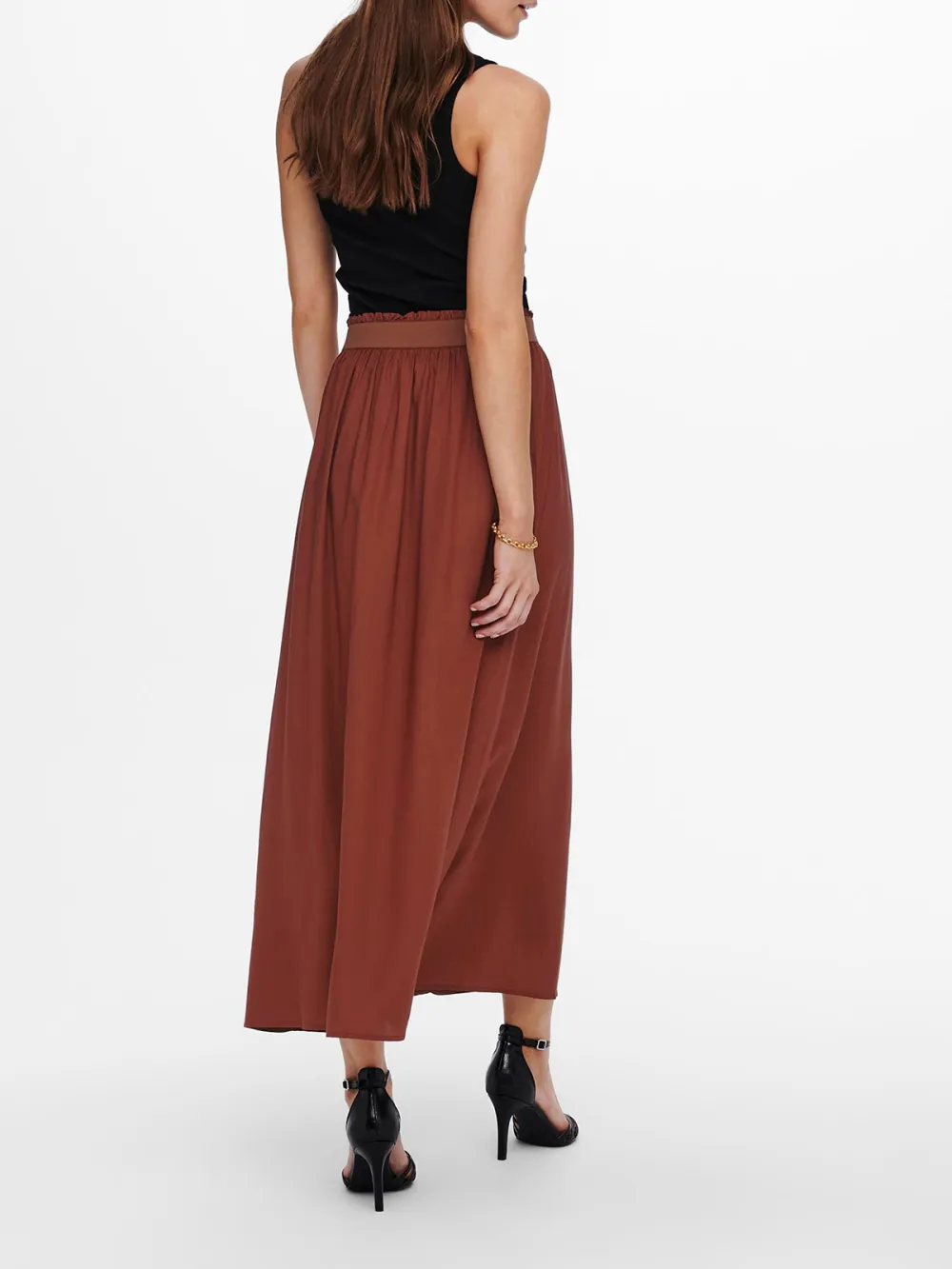 Plain Colored Casual Style A-line Skirt