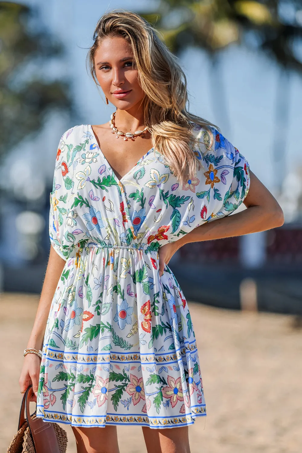 Vibrant Vibes Floral Cover-Up Mini Dress