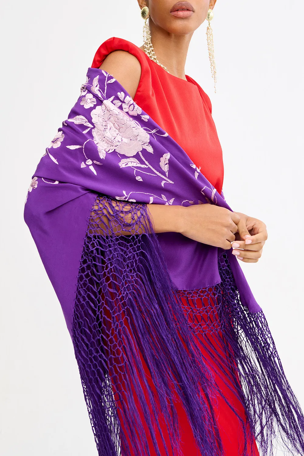Purple Women's Printed Shawl