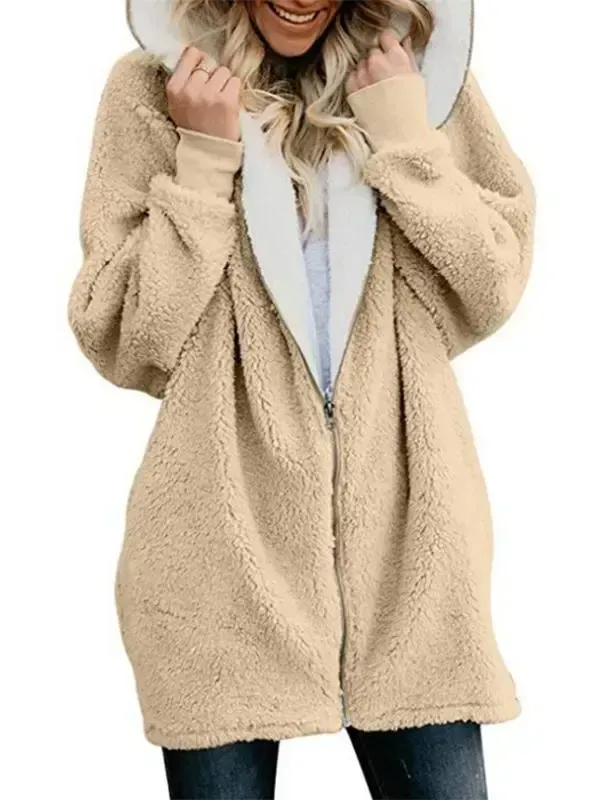 Autumn and winter lamb wool zipper warm sweater