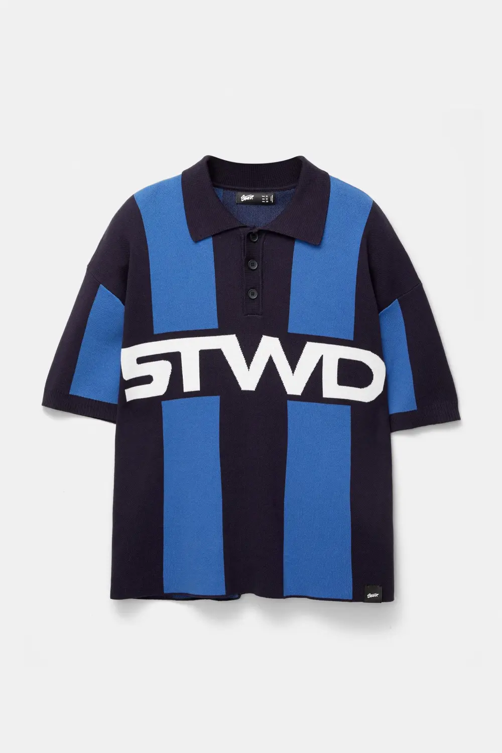 Striped STWD knit polo shirt