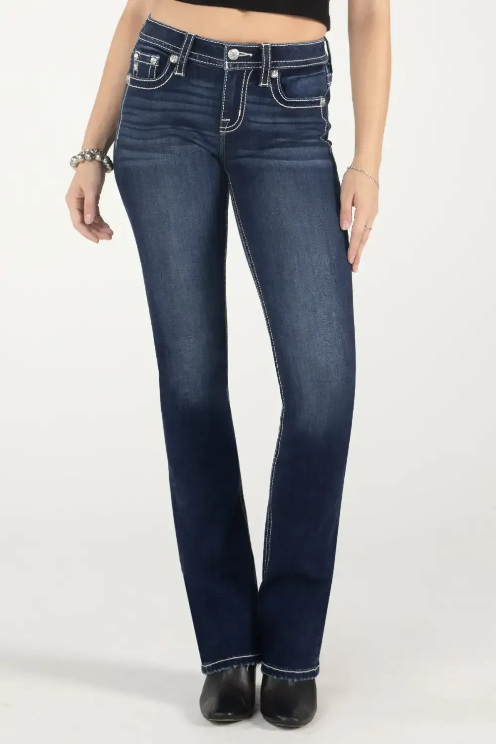 Floral Peekaboo Bootcut Jeans