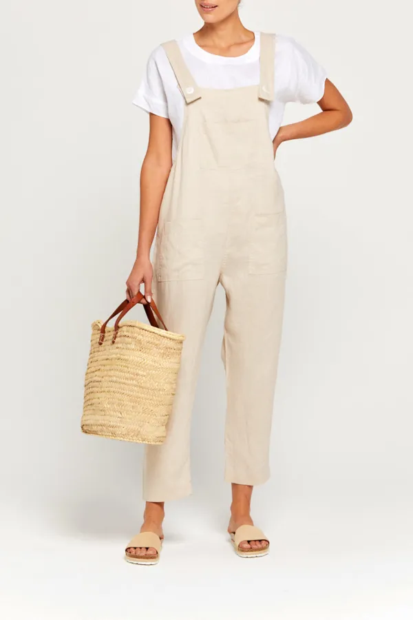 Ecru Loose Commute Comfortable Breathable Jumpsuit