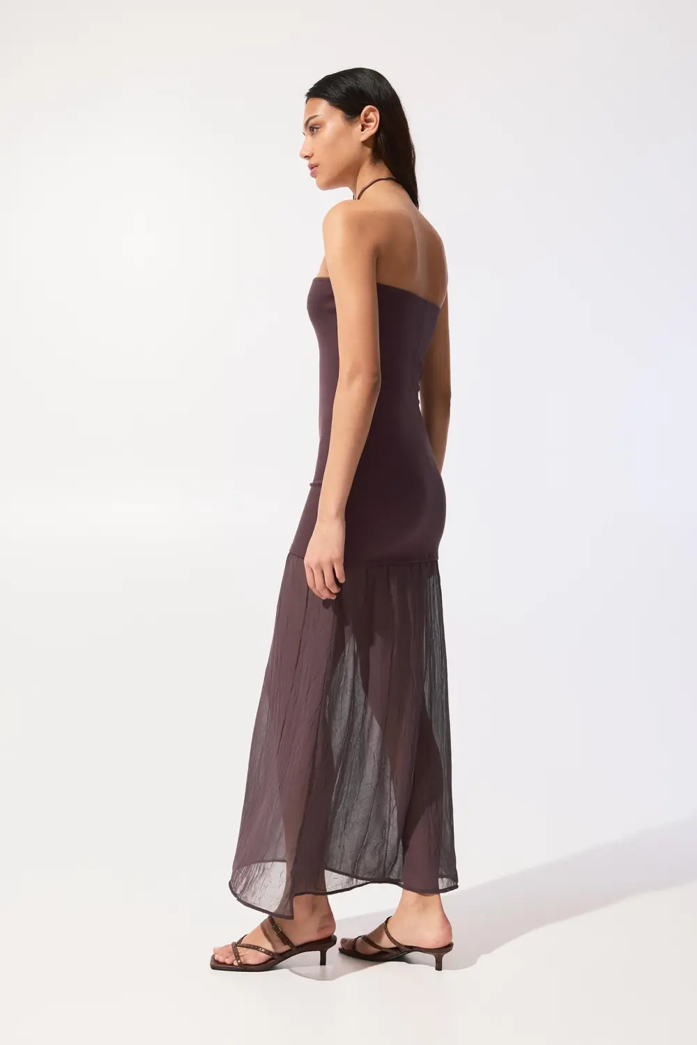 Vestido midi doble tejido