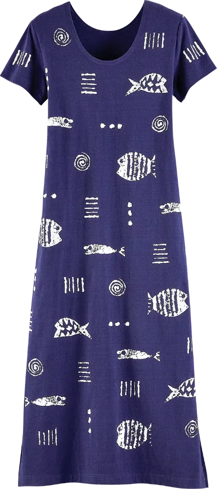 M.MAC Rock Fish Cotton Knit Ankle-Length Dress