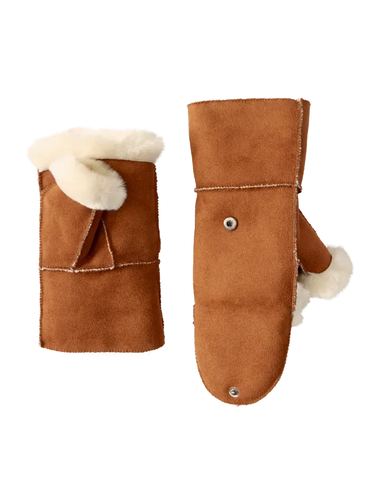 Women's Faux Shearling Flip-Top Mittens
