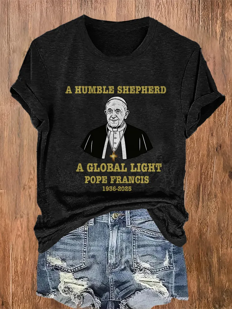 Women's A Humble Shepherd A Global Light Pf 1936-2025 Round Neck Short Sleeves Pure Cotton T-Shirt