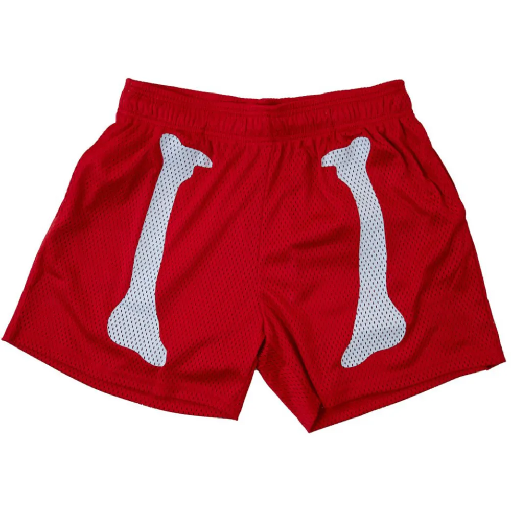 BONE DRY VENTED MESH SHORTS - RED / WHITE