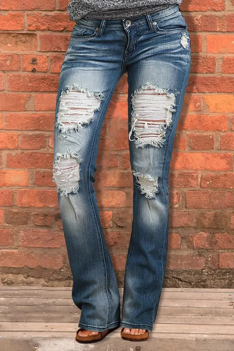 90s Vintage Distressed Low Waist Jeans