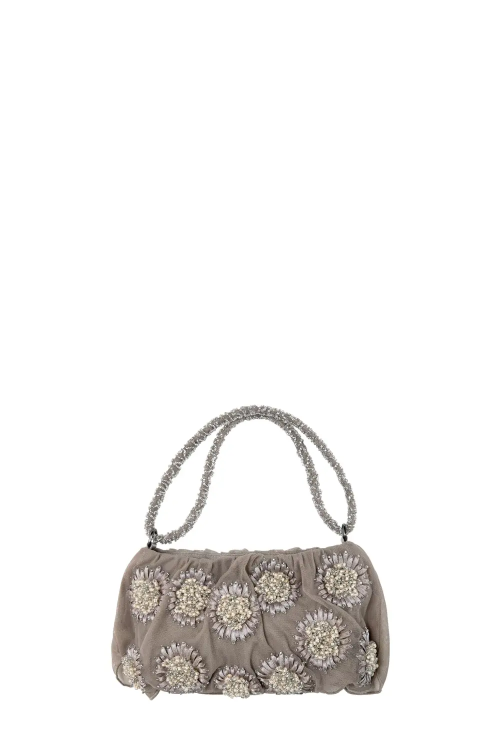 Bolso de hombro flores adornos