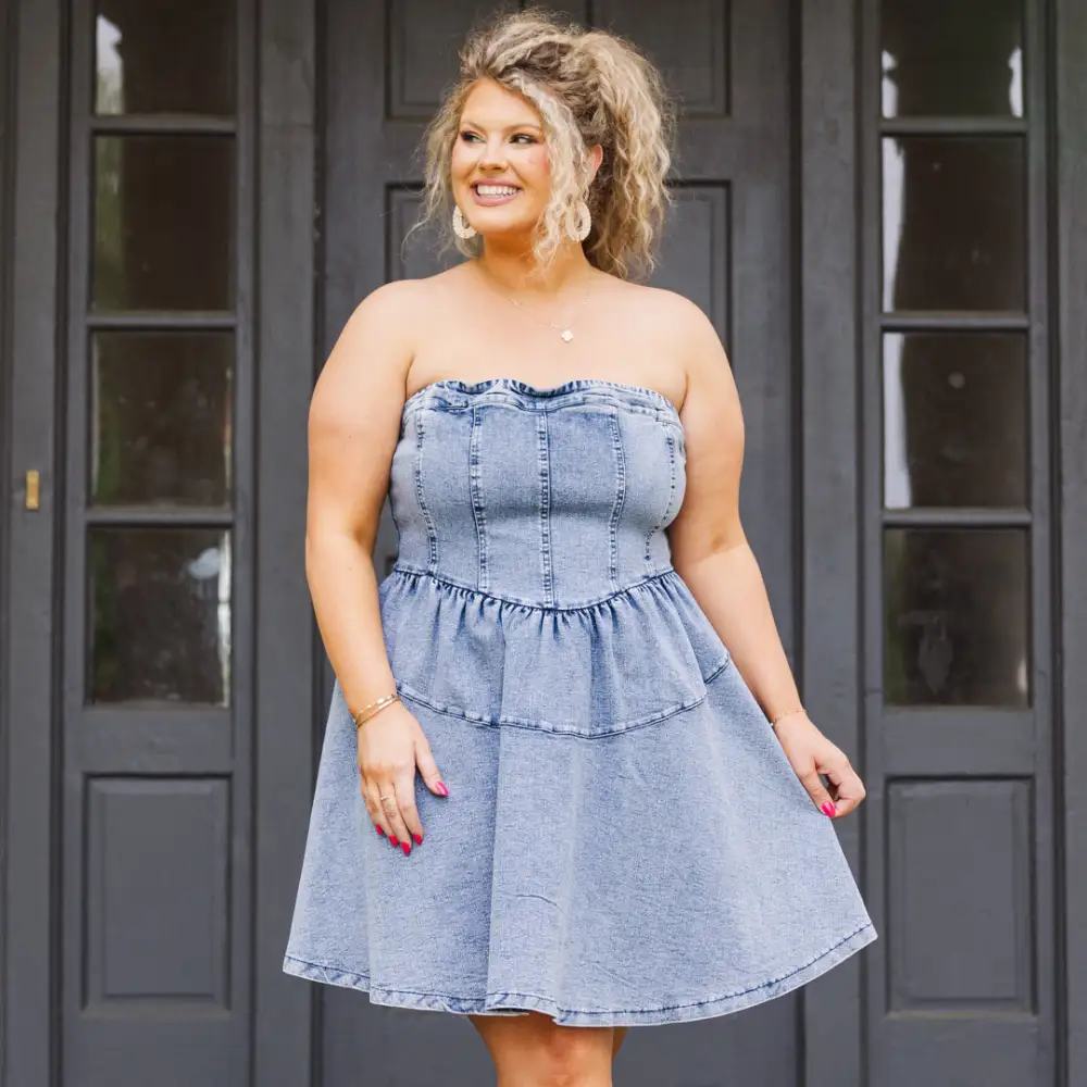Manifest It Dress, Denim