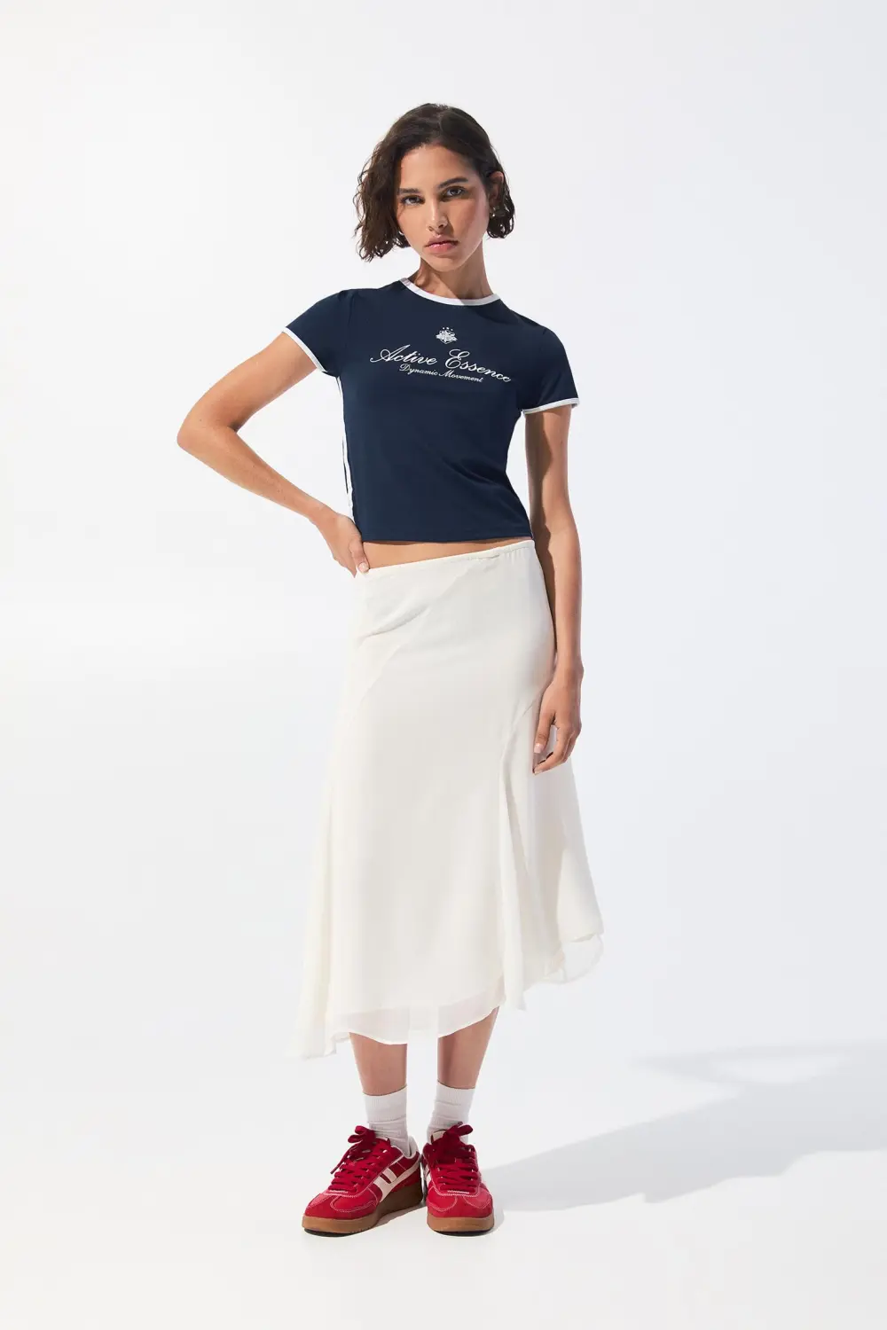Camiseta cropped poliamida