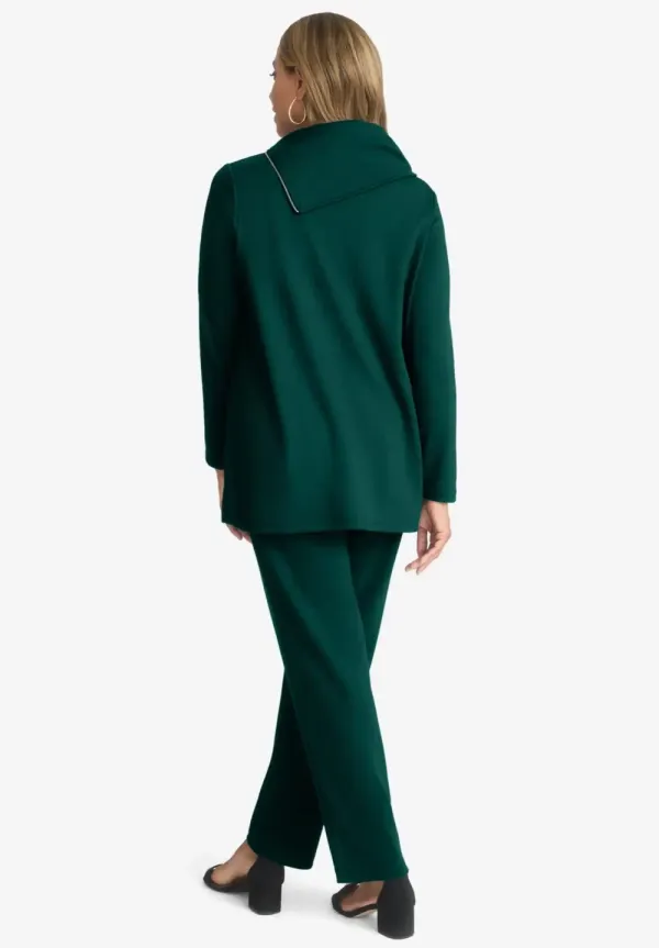 Ponte Split Neck 2-Piece Set